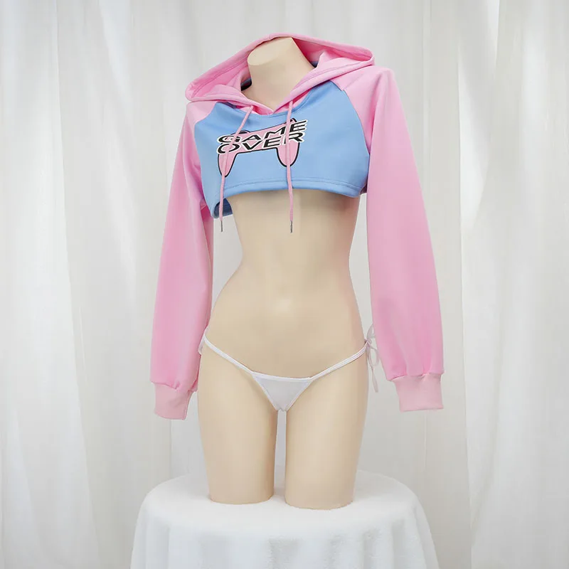 هودي قصير بأكمام طويلة لطيف با - مراجعة Anime Cosplay Bikini وسعره