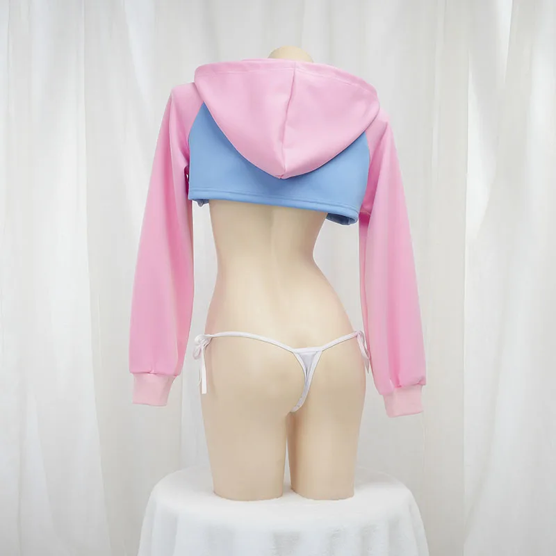 هودي قصير بأكمام طويلة لطيف با - مراجعة Anime Cosplay Bikini وسعره
