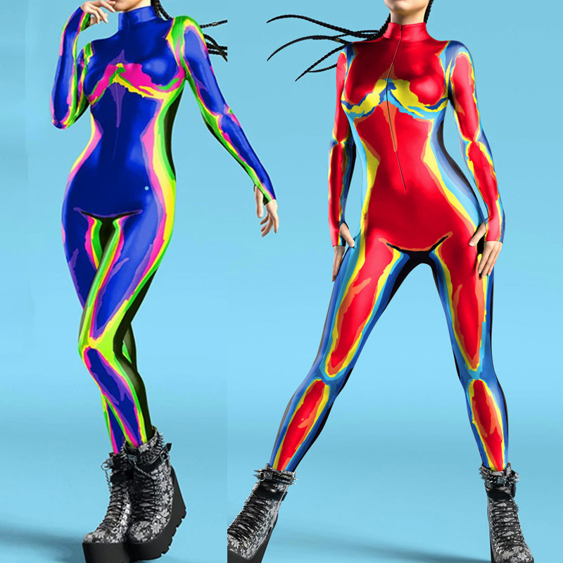 بدلة Zentai للسيدات بطباعة ثلا - مراجعة Anime Cosplay Images وسعره