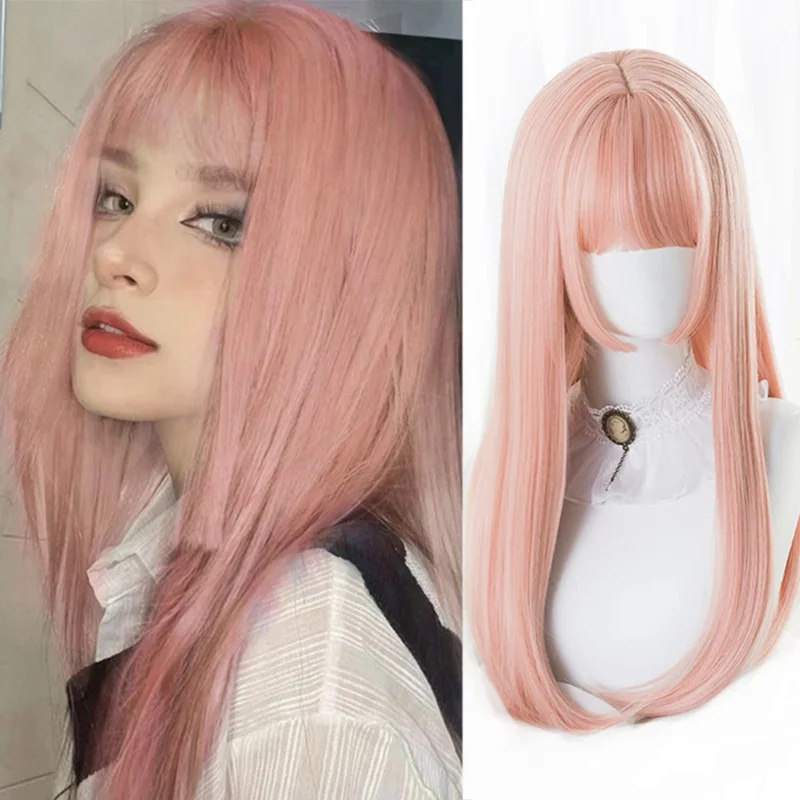 باروكة شعر صناعي طويل ومستقيم  - مراجعة Cosplay Anime Black Hair وسعره
