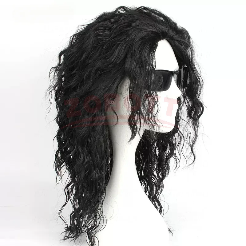 باروكة شعر سوداء مجعدة متوسطة  - مراجعة Cosplay Anime Black Hair وسعره